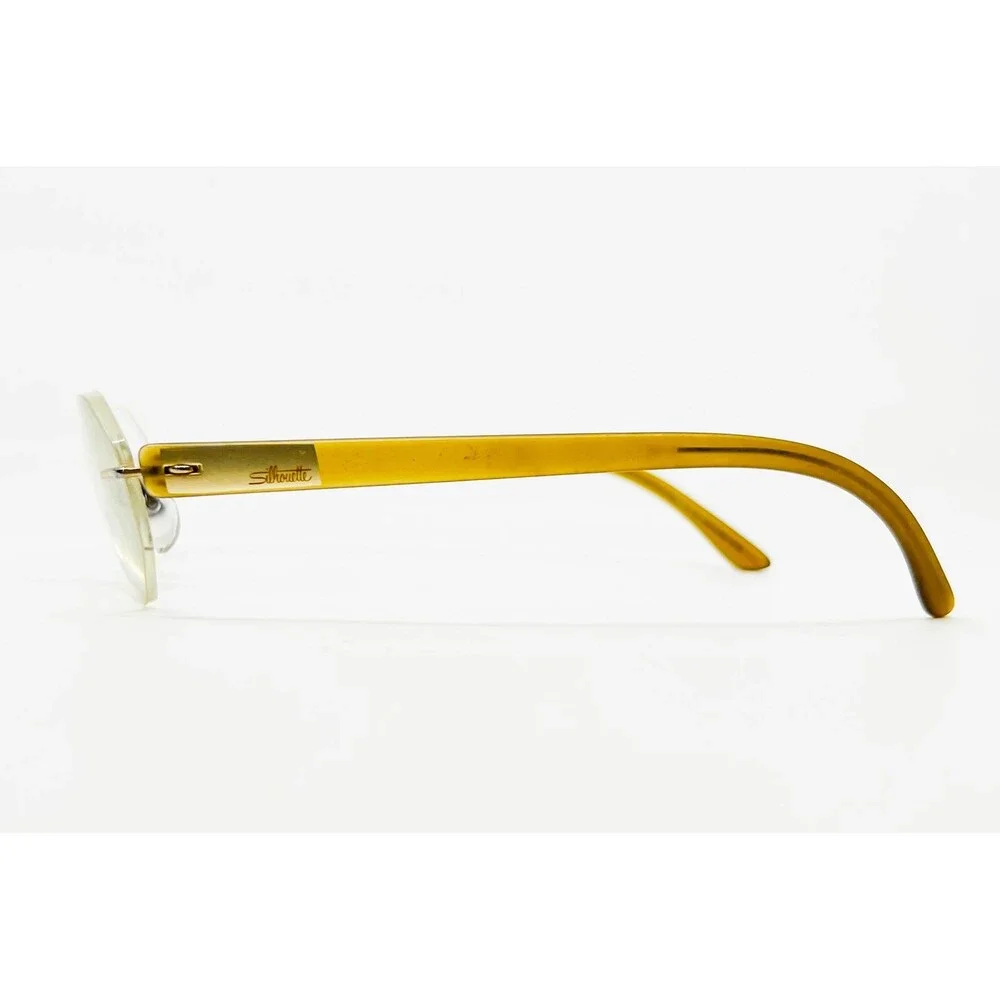 Silhouette Eyeglasses Frames Unisex Gold Brown Rimless 7608 20 6051 19 140